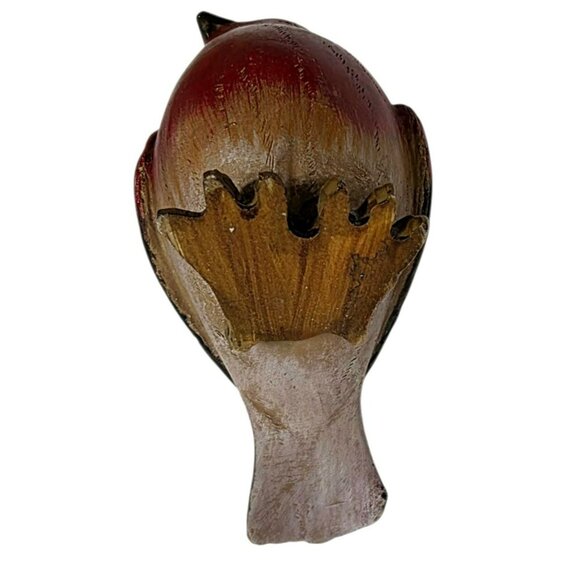 3 Vintage Tii Bird Figurine Red Tanager Bluebird Brown Wren Rustic Country Decor - Picture 6 of 16